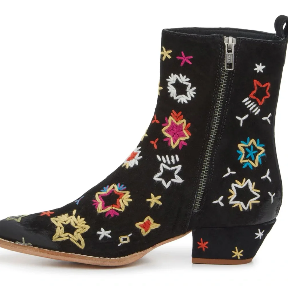 #284💜385💜 BRAND NEW IN BOX FREE PEOPLE EMBROIDERED BOWERS ANKLE BOOTS - Picture 3 of 11